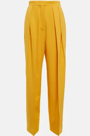 Stella McCartney Wool-blend high-rise pleated pants