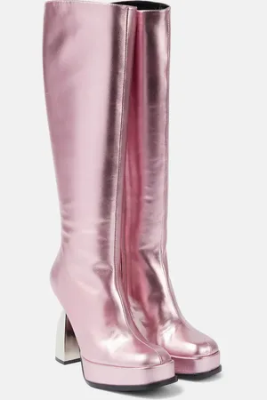 NODALETO Angel metallic leather knee-high boots