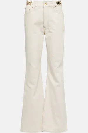 Paco rabanne Embellished high-rise flared jeans