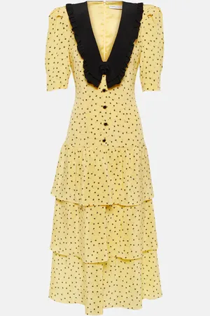 Alessandra Rich Floral silk midi dress