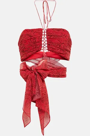 Etro Tie-waist halter-neck crop top