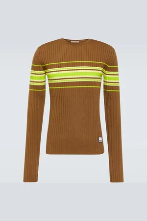 WALES BONNER Show striped ribbed-knit wool-blend top