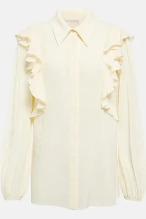 Chloé ChloÃ© Ruffle-trimmed silk blouse