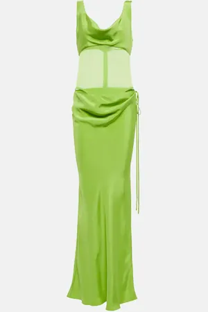 CHRISTOPHER ESBER Sheer-detail silk satin gown
