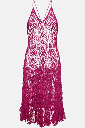 ANNA KOSTUROVA Open-knit cotton midi dress