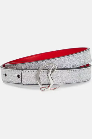 Christian Louboutin Glitter logo leather belt