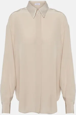 Brunello Cucinelli Embellished silk shirt