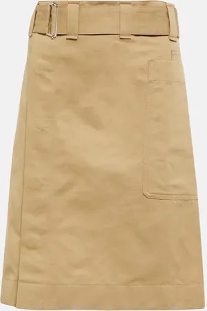LEMAIRE Belted cotton and linen miniskirt