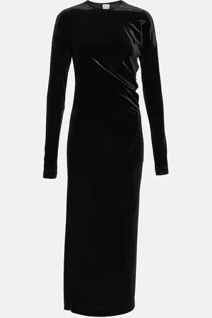 Totême Twisted velvet midi dress