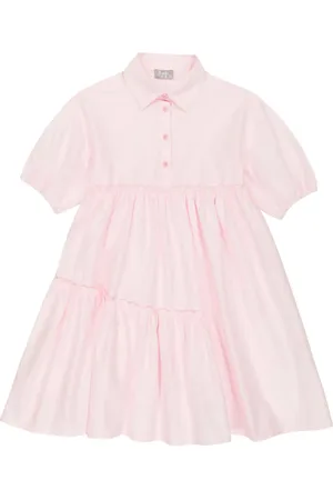 Il gufo Tiered cotton-sateen shirt dress