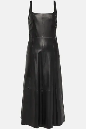 Vince Square-neck leather dress