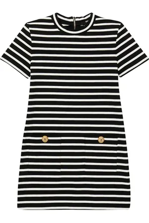 Balmain Striped jersey dress