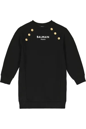 Balmain Embellished cotton jersey dress