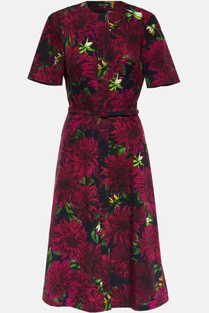 Oscar de la Renta Cotton-blend poplin midi dress