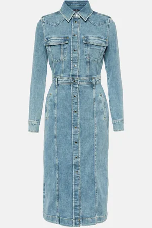 7 for all Mankind Luxe denim midi dress