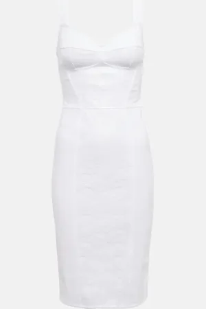 Dolce & Gabbana Bustier lace-trimmed midi dress