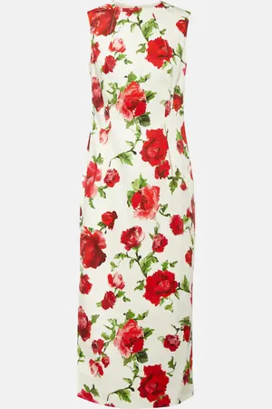 Carolina Herrera Floral cotton-blend midi dress