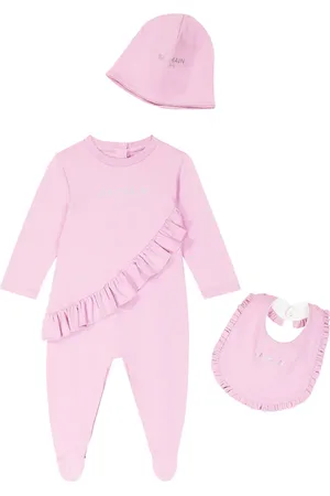 Balmain Baby cotton onesie, beanie and bib set