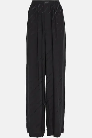 Balenciaga Logo high-rise wide-leg pants