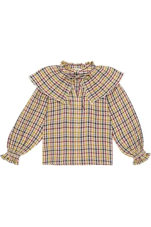 The New Society Berenice checked cotton top