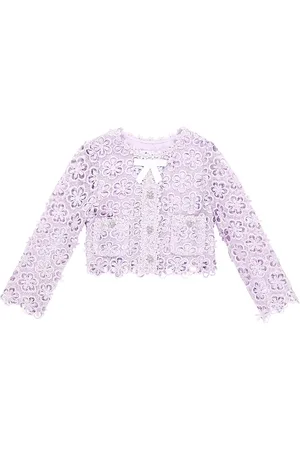 Self-Portrait Embellished guipure lace cardigan