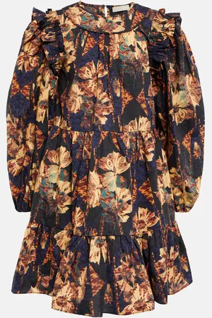ULLA JOHNSON Rhea floral cotton poplin minidress