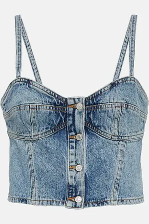 AGOLDE Lola denim crop top