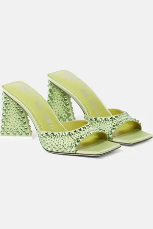 The Attico Mini Devon embellished satin mules