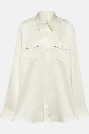 Ami Cupro and wool-blend overshirt