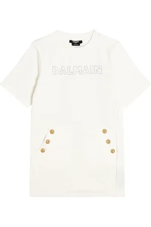 Balmain Button-embellished cotton jersey dress