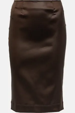 Dolce & Gabbana High-rise satin pencil skirt