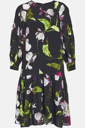 Erdem Floral crÃªpe minidress