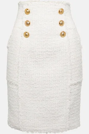 Balmain High-rise tweed miniskirt