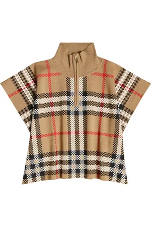 Burberry Ginny checked wool-blend poncho