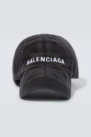 Balenciaga Distressed cotton baseball cap
