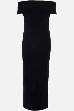 Totême Ribbed-knit off-shoulder midi dress