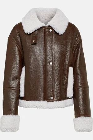 YVES SALOMON Shearling-trimmed leather jacket