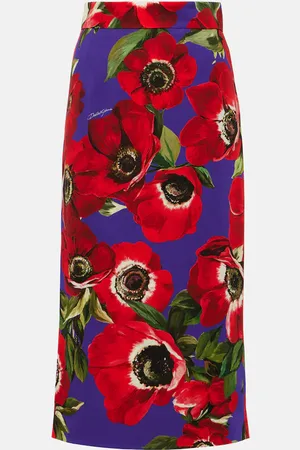 Dolce & Gabbana Floral silk-blend pencil skirt