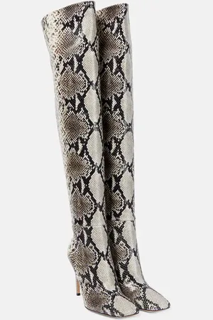 Gianvito Rossi Snake-effect leather over-the-knee boots