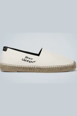 Saint Laurent Logo embroidered canvas espadrilles