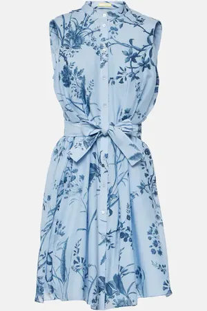 Erdem Printed cotton silk voile minidress