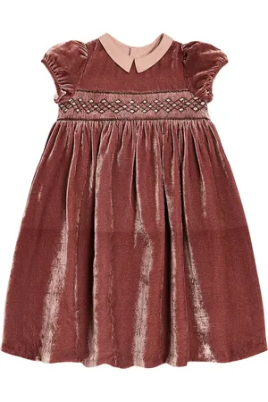 BONPOINT Blossom embroidered velvet dress