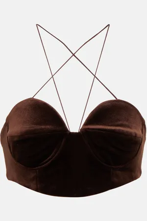 ALEX PERRY Halterneck velvet bralette