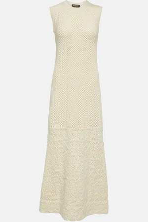 Loro Piana Engadin cashmere crochet maxi dress