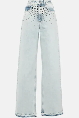 Alessandra Rich Embellished straight jeans