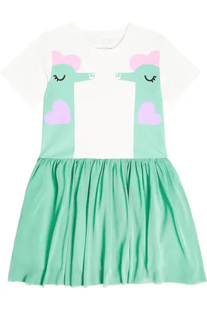 Stella McCartney Printed tulle-trimmed cotton dress