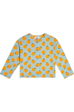Jelly Mallow Orange jacquard cotton cardigan