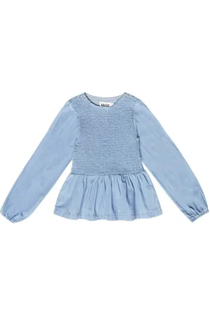Molo Rivi smocked denim top