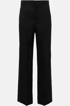 Isabel Marant Scarly satin-tape wide wool pants