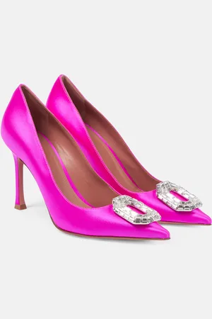 Amina Muaddi Camelia satin pumps